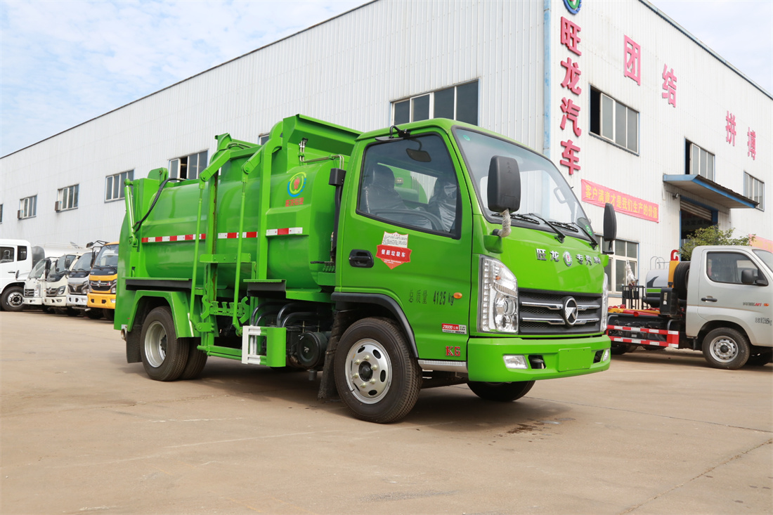 4方餐廚垃圾車-旺龍凱馬國(guó)六藍(lán)牌4方廚余泔水餐廚垃圾車廠家(方罐)